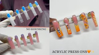 HOW TO MAKE ACRYLIC PRESS ONS FOR BEGINNERS 💛 | ACRYLIC NAILS TUTORIAL 🧡