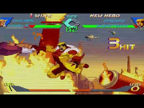 X-Men vs. Street Fighter - Cyclops, Charlie vs. Cyclops, Sabretooth 3