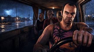 10 Hours Los Santos Night Drive GTA V Rain On Window