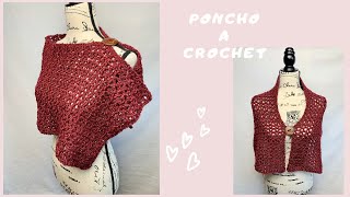 PONCHO A CROCHET PARA PRINCIPIANTES #crochetparaprincipiantes