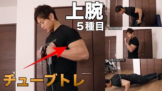 【腕トレ】チューブで二頭・三頭筋を太くする鍛え方を紹介【家トレ】