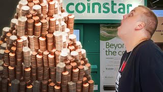 Cashing In 100 POUNDS OF COINS In COINSTAR! Cashing In Coins At Coinstar