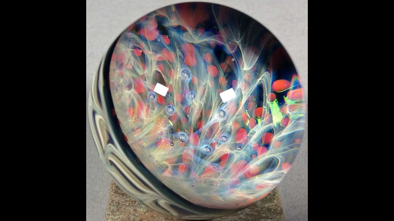 Vortex Marble Handmade by Bill Grout at Aspen Hot Glass 2.08" Matrix Underworld 052122b Boro Glass