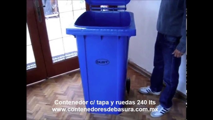 MINI ESTACION DE RECICLAJE CON 3 CONTENEDORES CON TAPA BALANCIN DE 42 LTS