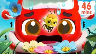 bumblebee vs fire truck buzz buzz monster truck kids songs kids cartoon babybus