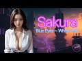 Sakura  dazzling blue eyes  white shirt  ai concept art cute beautiful girl fashion aiart