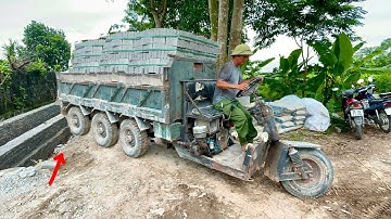 Dàn công nông siêu khủng chế chở gạch xi cát Lầy lội bốc đầu | Máy xúc xe nâng làm việc | excavator