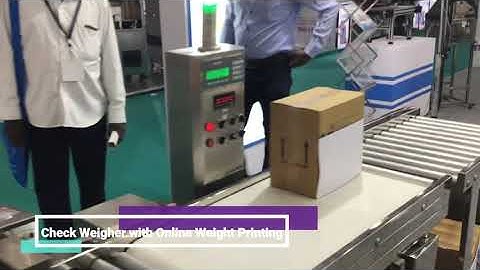 Online check weigher with auto online printing on the carton