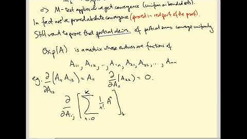 Lie groups and Lie algebras Optional Extra: Convergence of exp