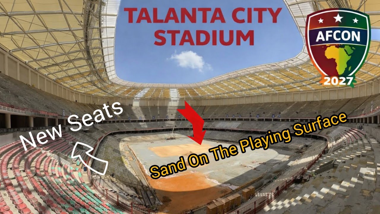 Городской стадион Таланты | Нанесение песка на игровое поле + новые сиденья + навес почти готовы