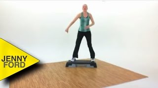 Step Aerobics | One Quick Combo | Intermediate Level Fitness| Time-Saver Workout | JENNY FORD