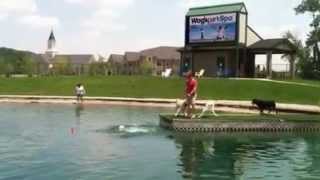 Winnie jumping off the dock 1