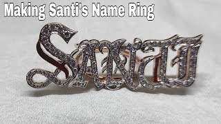 Pembuatan Cincin Nama Santi || Cincin Emas Putih || Handmade