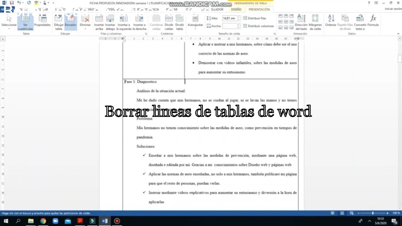 COMO BORRAR LAS LINEAS DE LA TABLA DE WORD YouTube