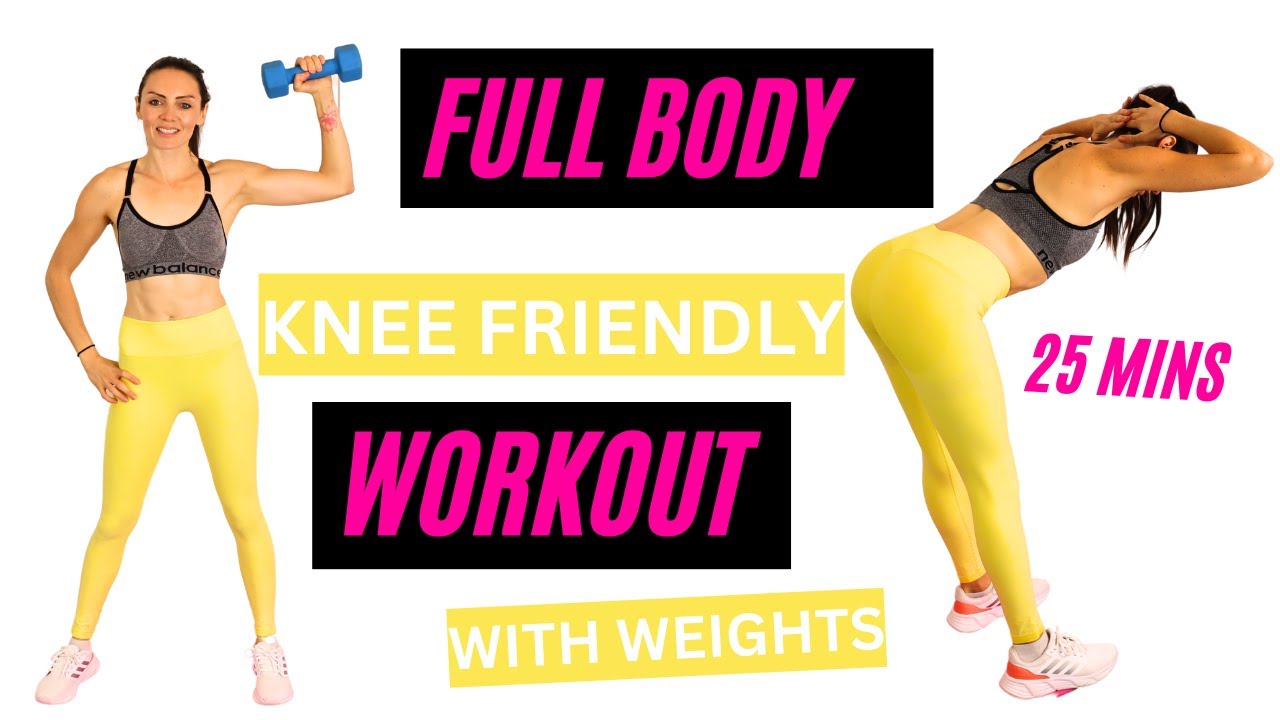 FULL BODY KNEE FRIENDLY WORKOUT | WITH WEIGHTS | NO SQUATS, NO LUNGES ...