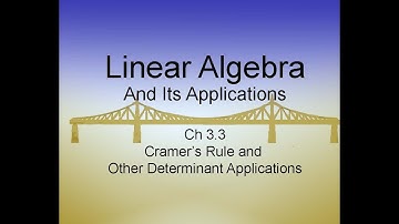 Linear Algebra & Its Applications Ch3.3 Cramer