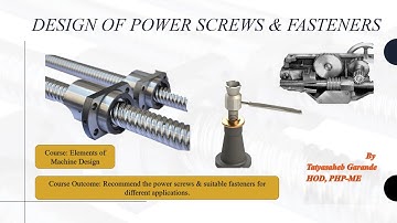 Design of Power Screws Part-1