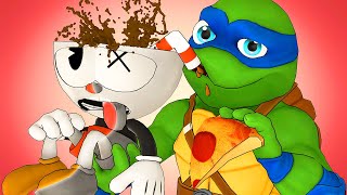 🥤CUPHEAD vs 🐢TORTUGAS NINNJA 3: DOS DIABLOS (Español ANIMACIÓN 3D DELICIOUS LAST COURSE)