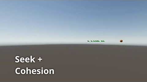 Uniity3D - Boids - seek + cohesion