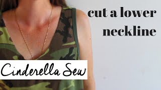 Cut a lower neckline - Make a collar lower on a tank top - How to cut a scoop neck