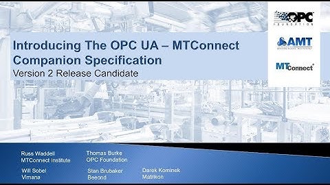 OPC UA for MTConnect - Webinar from 26.02.2019