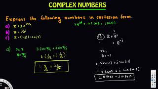 Express the following numbers in Cartesian form - Signals and Systems