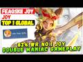 82% WR No.1 Joy Double Maniac Gameplay [ Top 1 Global Joy ] Feaqskii Joy - Mobile Legends Build