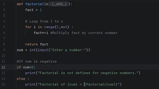 Write a program to find the factorial of the entered number (Python)