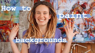 How to paint backgrounds in your paintings || Mixedmedia art || Abstract