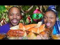 GIANT SPICY KING CRAB LEGS + LOBSTER TAILS + TIGER SHRIMP SEAFOOD BOIL MUKBANG 먹방 EATING SHOW