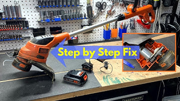 Kapotte onkruidtrimmer, niet de accu, stap voor stap repareren (Black & Decker LST220)