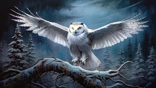 Snowy Owl Winter Live Wallpaper, Harry Potter Polar Owl Hedwig Art, Winter Frame TV Art, screenshot 5