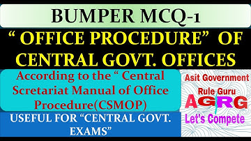 OFFICE PROCEDURE: BUMPER MCQ-1