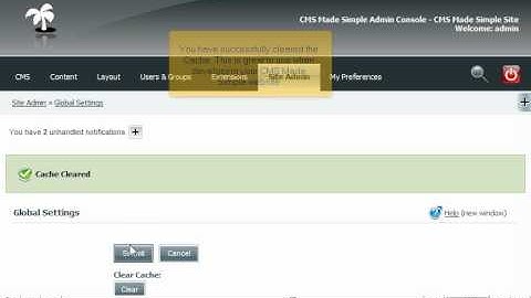 How to clear cache in CMS Made Simple - CMS Tutorials