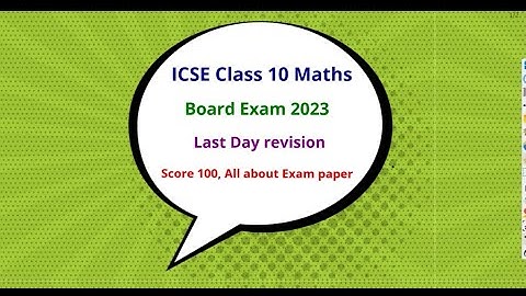 ICSE Class 10 Maths | complete revision | icse board exam 2023 |