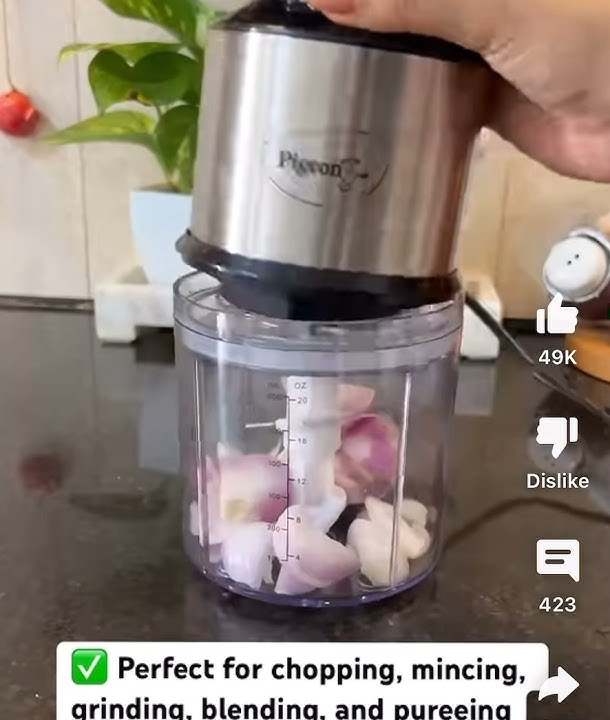 Pigeon Ultra Fast Electric Chopper for Kitchen,Vegetable Chopper,Cutter,Chop,Mince,Dice,Whisk, Blend