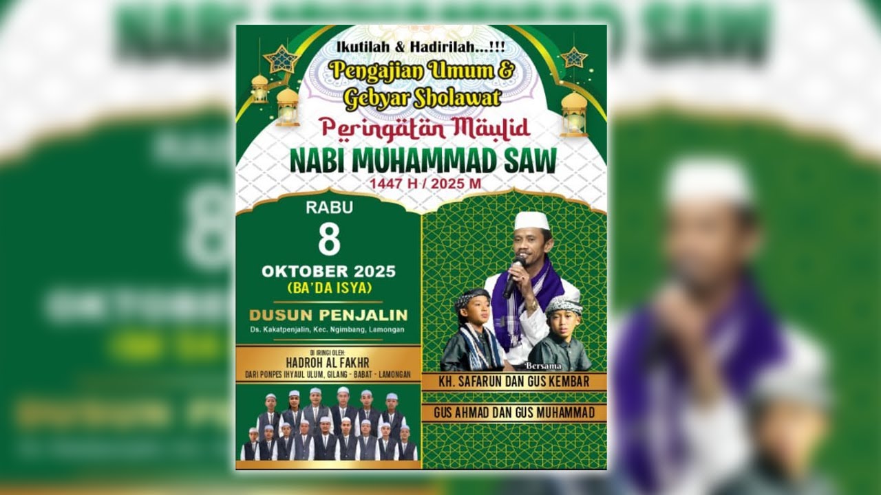 PENGAJIAN UMUM & GEBYAR SHOLAWAT DUSUN PENJALIN BERSAMA KH. SAFARUN DAN GUS AHMAD GUS MUHAMMAD