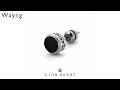 ライオンハート トライスタッズ ピアス カービングサークル サージカルステンレス ブラック