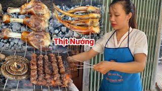 MÓN CHẢ CẦY TƠ NƯỚNG, DỒI, ĐUÔI, THỊT XIÊN TỎI NƯỚNG, NHÂN VIÊN XINH ĐẸP PHỤC VỤ, ĐỐN NGÃ DÂN NHẬU