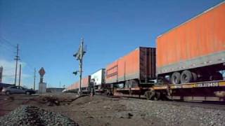 RARE MUST SEE bnsf 7460 leads a long z train with a suprise READ DESCRIPTION