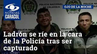 Descarado: ladrón se ríe en la cara de la Policía tras ser capturado por asaltar un SITP