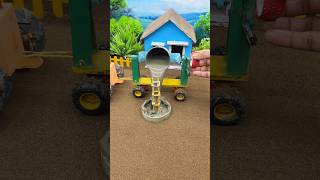 😱 Real Working Mini Tractor Making Cement Pillar | Amazing DIY Construction Machine 🚜 #shorts