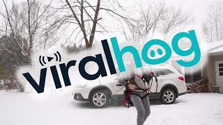 Paramotor Snow Removal || ViralHog