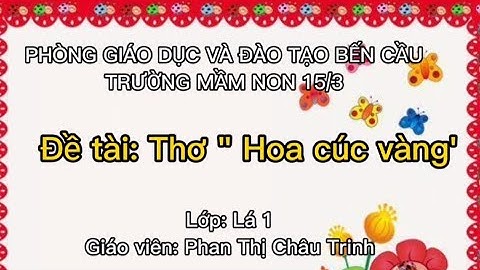 THƠ " HOA CÚC VÀNG"
