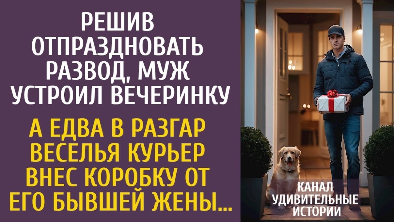 Решив отпраздновать развод, муж устроил вечеринку… А едва курьер внес коробку от его бывшей жен