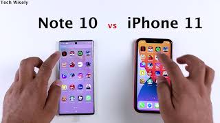 Тест скорости SAMSUNG Note 10 и iPhone 11