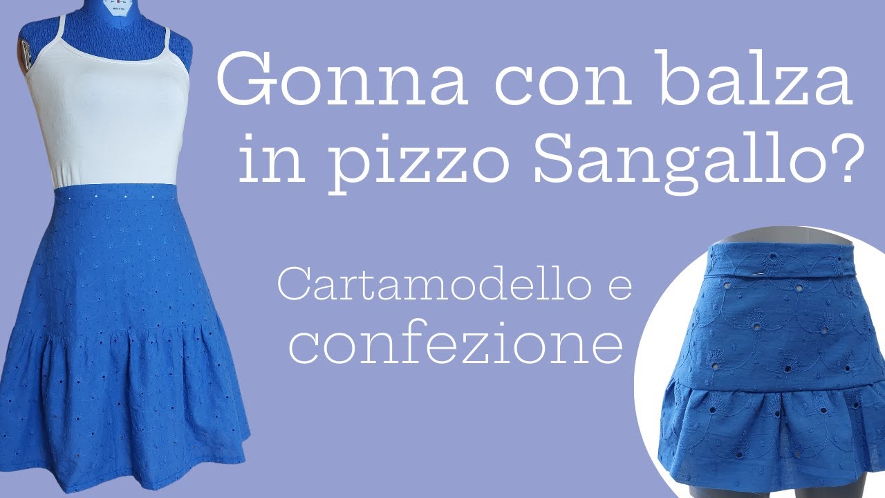 Gonna in pizzo Sangallo foderata con balza - dal cartamodello alla confezione