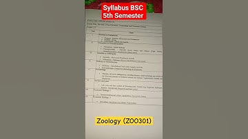 Zoology Syllabus 5th Semester/ BSC (ZOO301) #shortvideo #zoology #syllabus2023