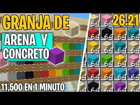 Automatic Sand and Concrete Farm for Minecraft Bedrock 1.21