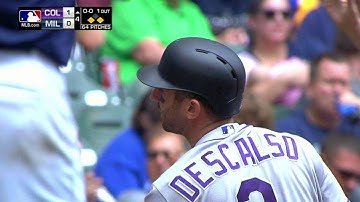 COL@MIL: Descalso makes a heads-up play, steals third